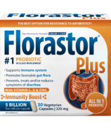 Florastor Plus Probiotic Immunity Boost, Vitamin C, D & Zinc