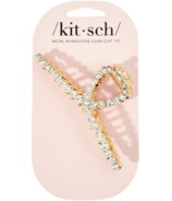 Kitsch Metal Rhinestone Loop Claw Clip Gold