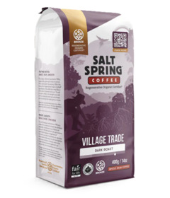 image of Salt Spring Coffee Village Trade Dark Roast Whole Bean Coffee with sku:181221