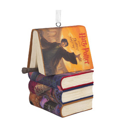Hallmark Resin Figural Harry Potter Books And Wand