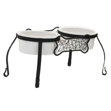 Robely Bistro Bone Metal Double Elevated Pet Feeder with Ceramic Bowls Robely Bistro Bone Metal Double Elevated Pet Feeder with Ceramic Bowls