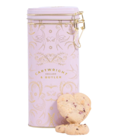 Cartwright & Butler Raspberry & White Chocolate Biscuits in Heart Tin