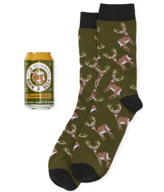 Hatley Little Blue House Men's Beer Can Socks Buck A Beer