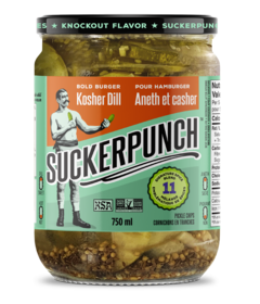 SuckerPunch Bold Burger Kosher Dill Pickle Chips Jar 