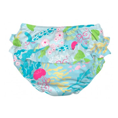 Buy iPlay Ruffle Snap Reusable Absorbent Swimsuit Diaper Aqua Coral ...