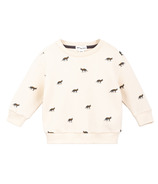 miles the label Baby Fox Print on Beige Sweatshirt