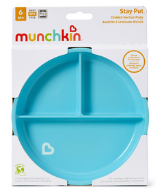 Munchkin Stay Put Suction Plate Blue With Lid