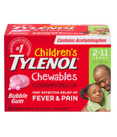 Tylenol Children's Fever & Pain Chewable Tablets Bubble Gum