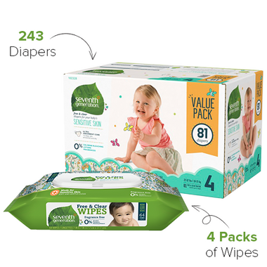 Seventh Generation Size 4 Diapers & Wipes Bundle Seventh Generation Size 4 Diapers & Wipes Bundle