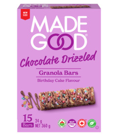 image of MadeGood Chocolate Drizzled Birthday Cake Granola Bars  with sku:328535