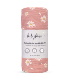 Baby Bliss Muslin Swaddle Blanket Daisy Rose