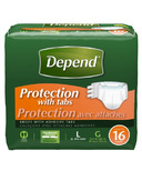 Depend Incontinence Protection with Tabs Maximum Absorbency Unisex Large