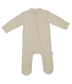Lulujo Baby Footed Sleeper Beige
