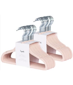3 Sprouts Velvet Hangers Solid Pink