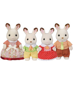 Calico Critters Chocolate Rabbit Family