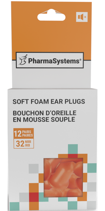 Bouchons d'oreilles en mousse souple avec étui, 4 paires