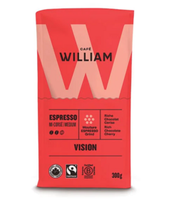 Cafe William VISION Organic Ground Coffee Espresso Roast