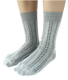 Okayok Cotton Cable Dress Socks Granite Grey