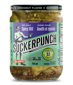 SuckerPunch Red Chile Spicy Dill Pickle Chips Jar