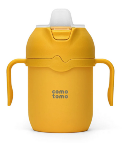 Insulated Toddler Tumbler 8oz with Silicone Straw and Spout Yellow