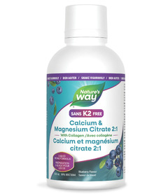 Nature's Way Calcium & Magnesium Citrate 2:1 with Collagen Blueberry