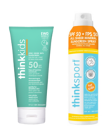 thinksport Kids Safe Sunscreen Lotion & Spray SPF 50+ Bundle
