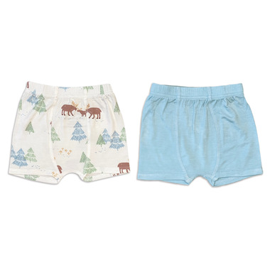 Bamboo Underwear Shorts 2 Pack (Moose Woods Print/Sky) Bamboo Underwear Shorts 2 Pack (Moose Woods Print/Sky)