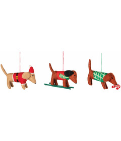 Jubilee By Danica Felt Christmas Tree Ornaments Dashing Dachshunds