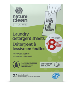 Nature Clean Laundry Detergent Strips White Linen