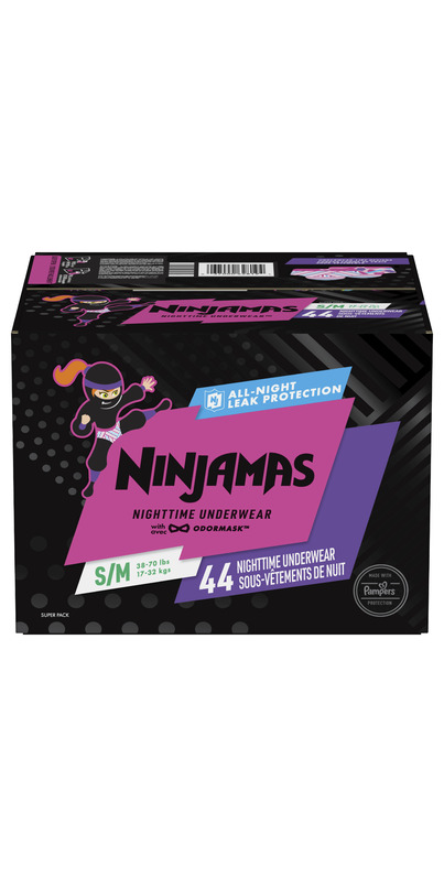 3 X 11 Ninjamas Girls Bedwetting Disposable Nighttime Underwear L