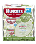 Huggies Natural Care Lingettes pour bébés sans parfum 