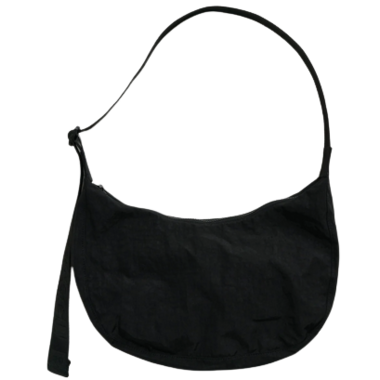 BAGGU Medium Nylon Crescent Bag Black