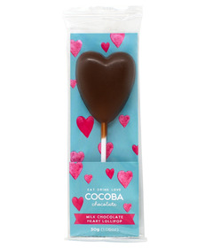 Cocoba Milk Chocolate Heart Lollipop