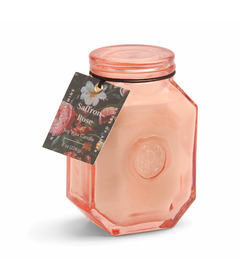 Paddywax Botanica Pink Glass Saffron Rose
