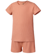 Earth Baby Outfitters Bamboo Ribbed Short Sleeve Pajama Set Coffee