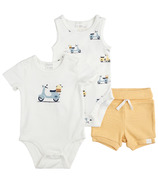 petit lem Baby Diaper Shirts and Short Set Knit Off White