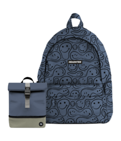 Headster Kids Backpack Simply Happy & Lunchbox Everglade Hedge Green Bundle