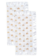 Lulujo Baby Security Blankets 2 Pack Muslin Cotton Rainbows (Couvertures de sécurité pour bébé)