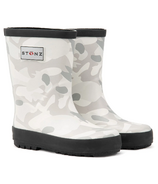 Stonz Rain Boots Camo Print White Light Grey