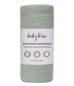 Baby Bliss Muslin Swaddle Blanket Light Sage