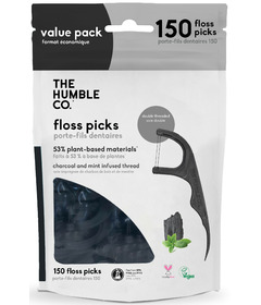 The Humble Co. Floss Picks Mint Charcoal Value Pack