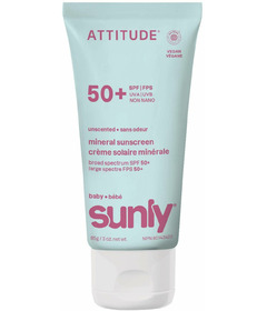 ATTITUDE Sunly Mineral Sunscreen Face & Body Lotion Baby SPF 50 Unscented
