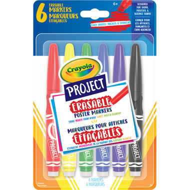 Crayola Project Erasable Poster Markers, Pack of 6