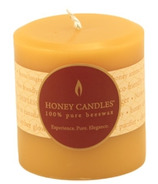 Honey Candles Pure Beeswax 3-inch x 3-inch Pillar Candle Natural