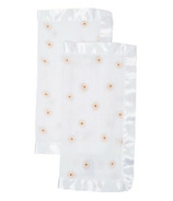 Lulujo Baby Security Blankets 2 Pack Muslin Cotton Daisies (couvertures de sécurité pour bébé)