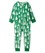 Little Blue House by Hatley Kids Hooded Fleece Jumpsuit Christmas Trees