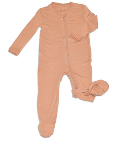 Silkberry Baby Bamboo Footed Sleeper With Two Way Zipper Toast