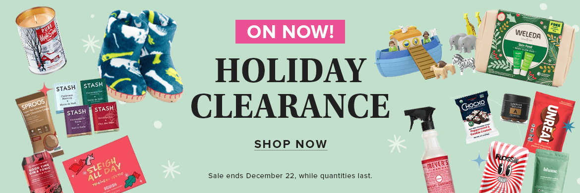 On now! Holiday clearance