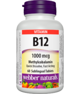 Webber Naturals B12 Sublingual Tablets Methylcobalamin