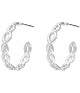Natalie Wood Designs Bloom Mini Hoop Earrings Silver